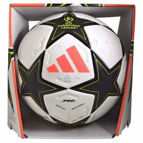 Футбольний м'яч Adidas Champions League 24/25 PRO White/Aurora Black/Platinum Metallic/Team Solar Yellow