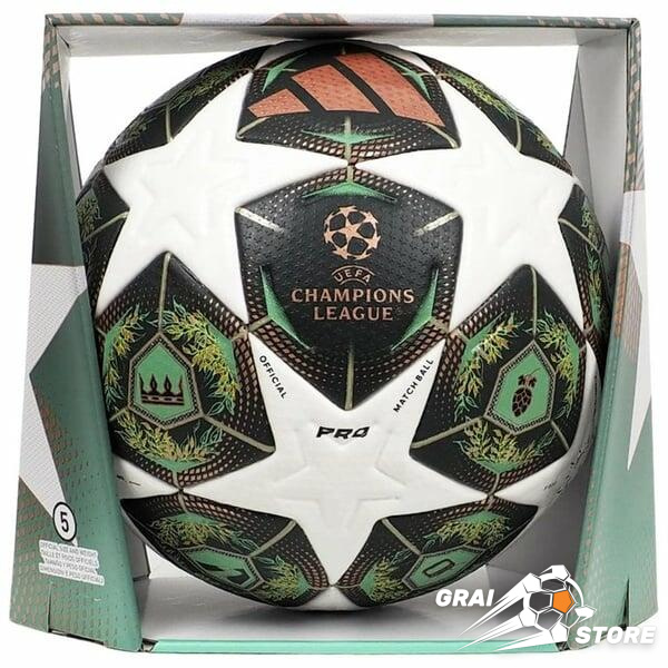 Футбольний м'яч Adidas UEFA Champions League 24/25 Final Munich PRO White/Shadow Green/Solar Slime