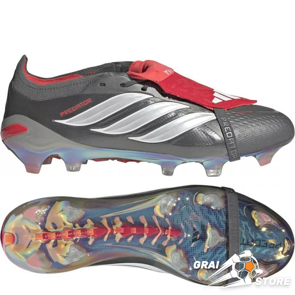 Бутси Adidas Predator 26 Elite FT FG Iron Metallic/Zero Metallic/Lucid Red