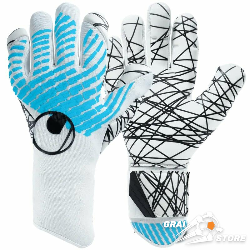 Воротарські рукавички Uhlsport Fangmaschine CyberTec Ultragrip SC White/Cyber Blue/Black