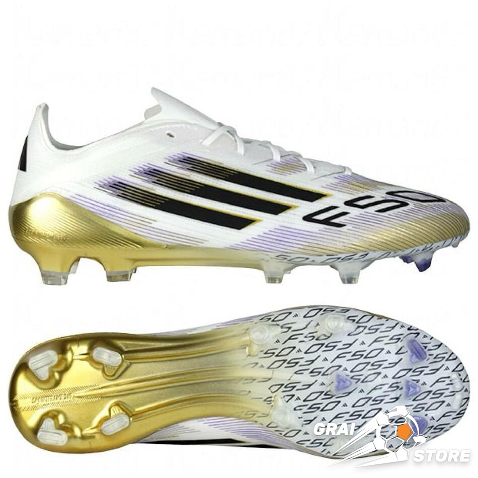 Бутси Adidas F50 Elite FG White/Core Black/Gold Metallic