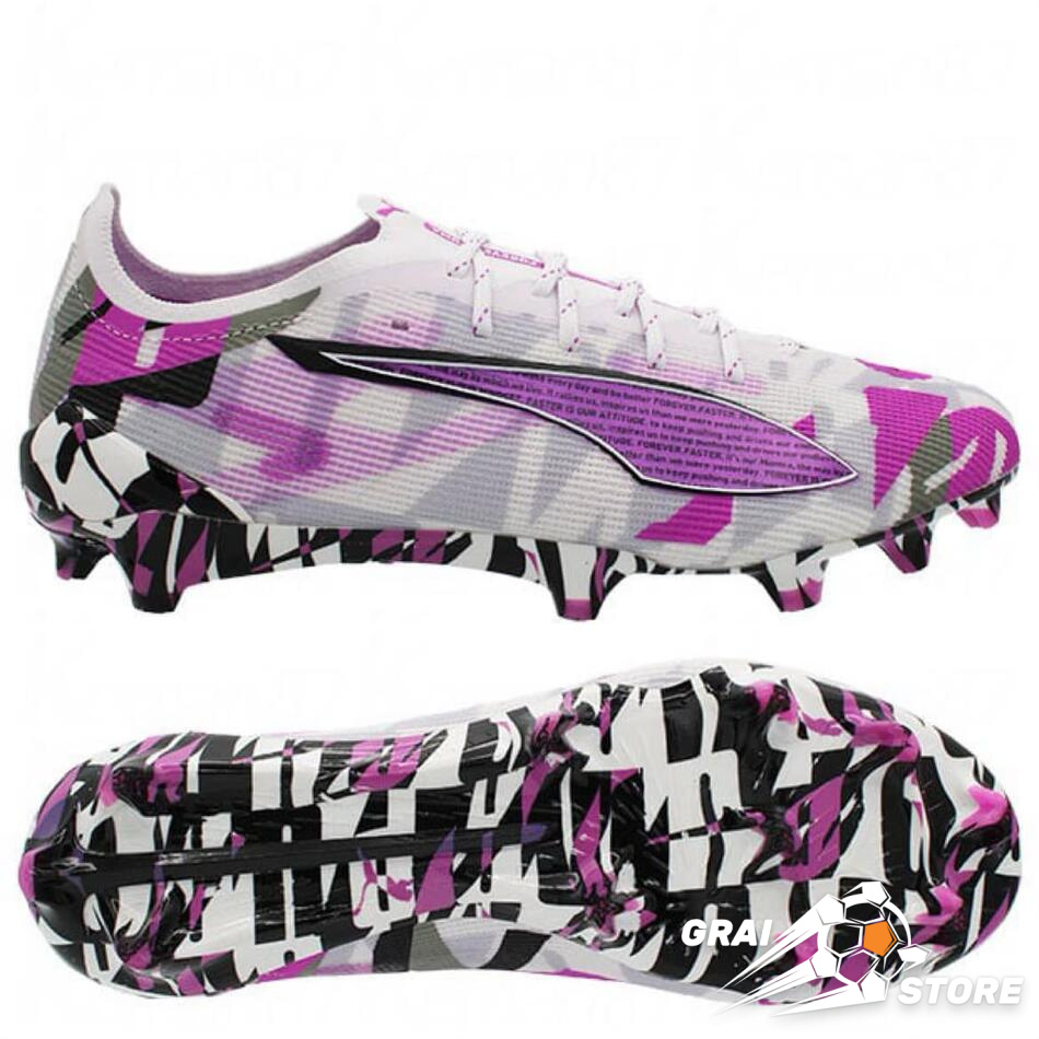 Бутси PUMA Ultra 5 Ultimate FG White/Pure Magenta/Feather Gray/Black LIMITED EDITION