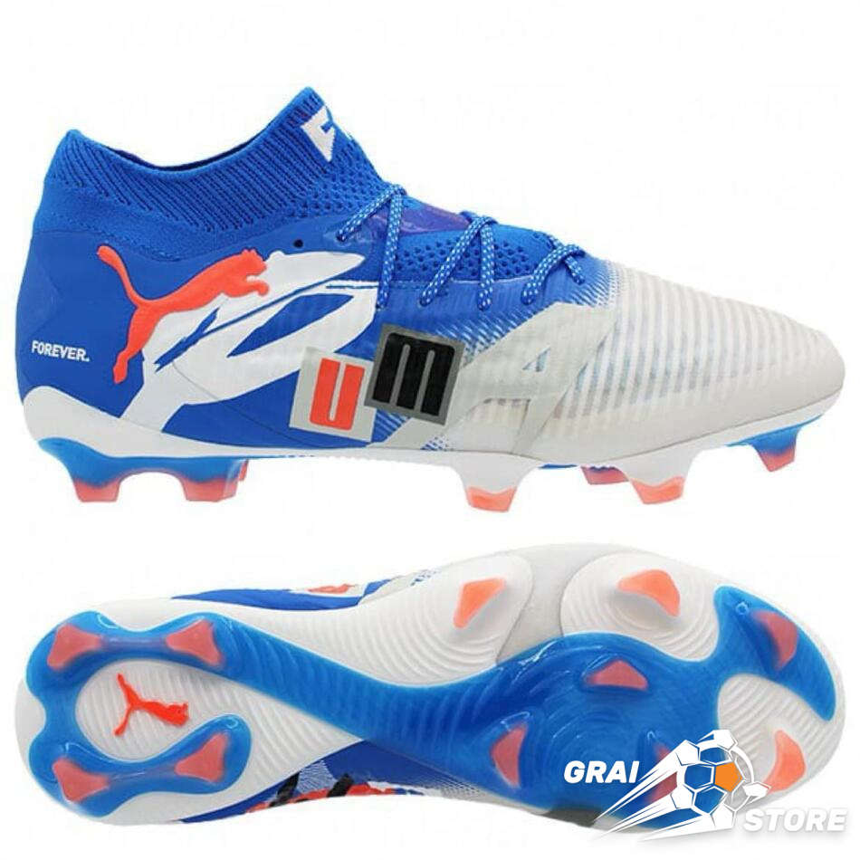 Бутси PUMA Future 8 Ultimate FG/AG White/Ultra Blue/Feather Gray/Black/Glowing Red LIMITED EDITION