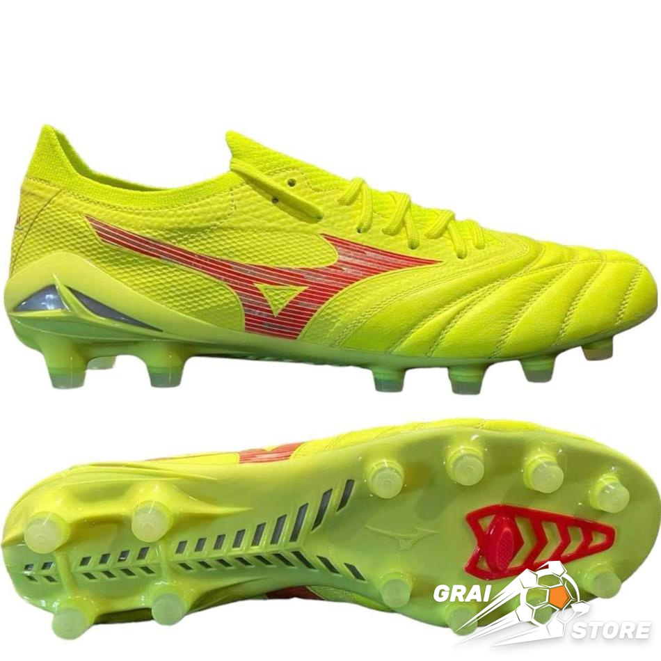 Бутси Mizuno Morelia Neo IV Beta Elite FG Safety Yellow/Flery Coral/Galaxy Silver