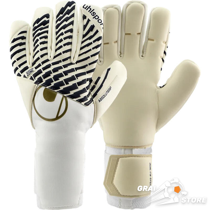 Воротарські рукавички UHLSPORT FM PREMIUM EDITION ABSOLUTGRIP HN #380 White/Navy Blue/Gold