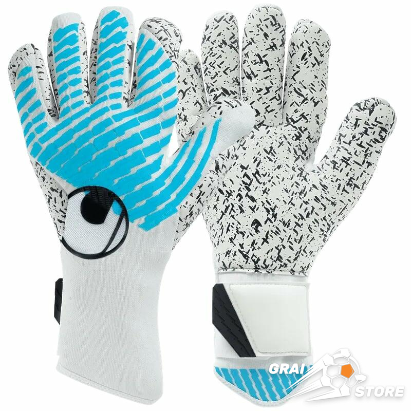 Воротарські рукавички Uhlsport Fangmaschine CyberTec Supergrip+ Finger Surround White/Cyber Blue/Black