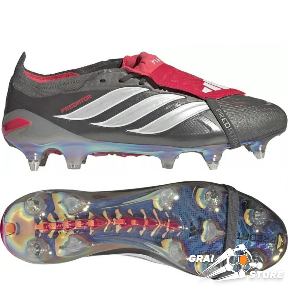 Бутси Adidas Predator 26 Elite FT SG Iron Metallic/Zero Metallic/Lucid Red