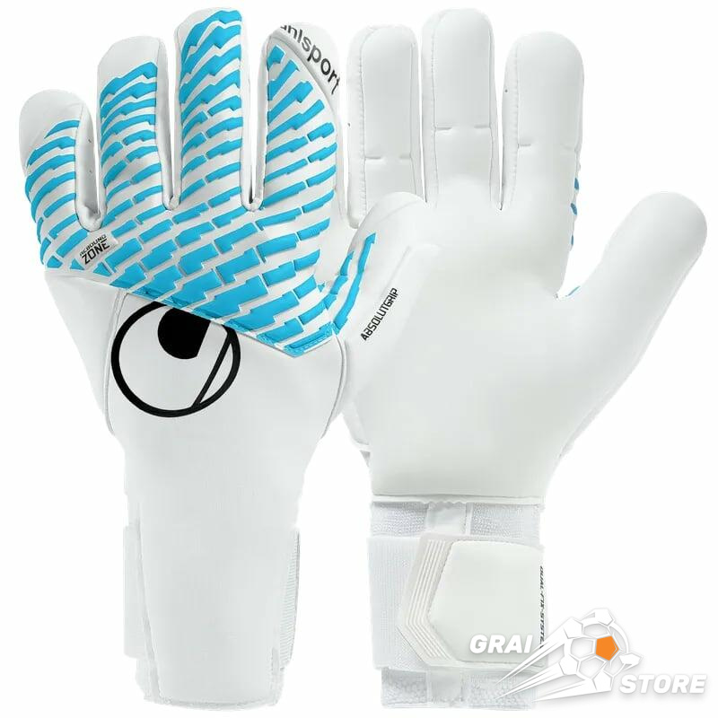 Воротарські рукавички Uhlsport Fangmaschine CyberTec Absolutgrip HN White/Cyber Blue/Black